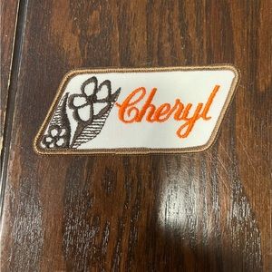 Vintage 1970’s Swiss Maid Quality Emblems Cursive Cheryl Patch
